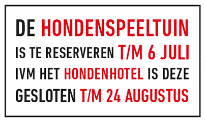 Hondenspeeltuin gesloten